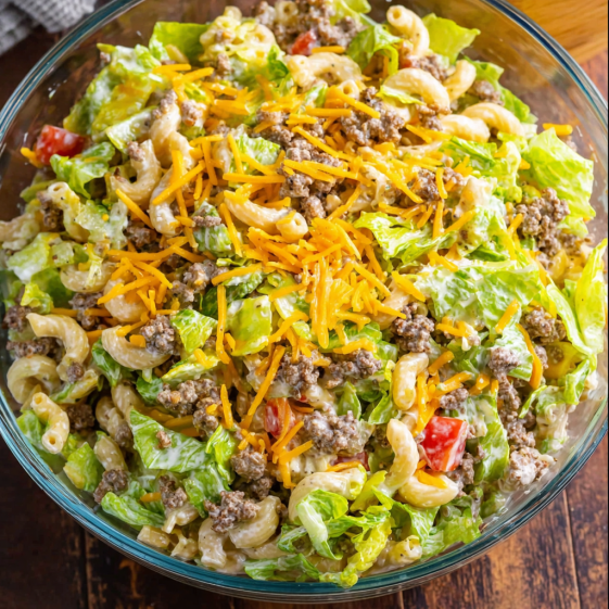 A bowl of Big Mac Salad.