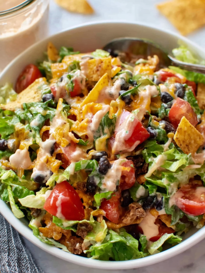 A bowl of Frito Taco Salad.