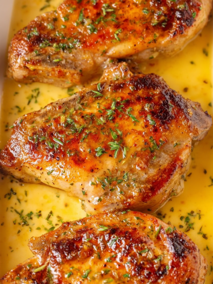 Baked Ranch Butter Pork Chops.