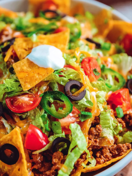 A plate of Doritos Taco Salad.