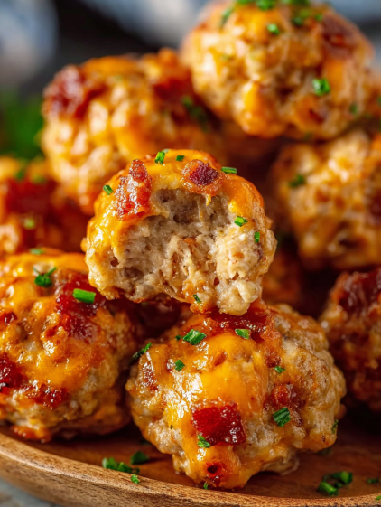 A plate of cream cheese sausage balls.
