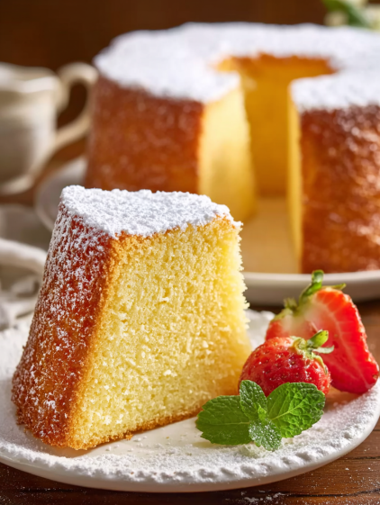 A slice of Southern Pound Cake.