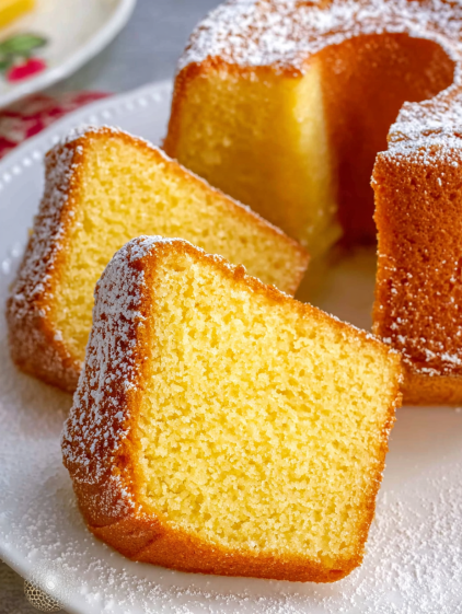 A slice of Southern Pound Cake.