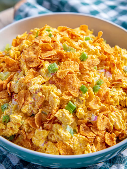 A bowl of Frito Corn Salad.