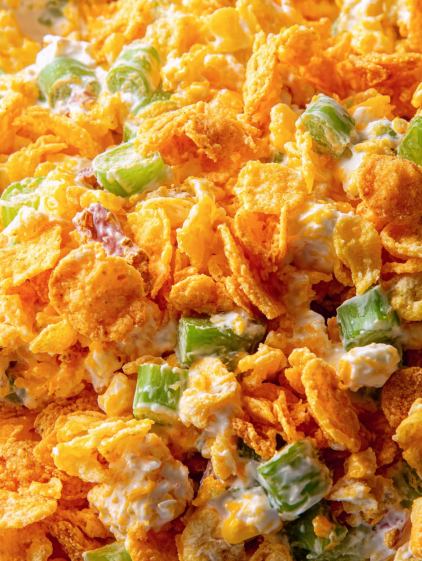 A close up of a Frito Corn Salad.