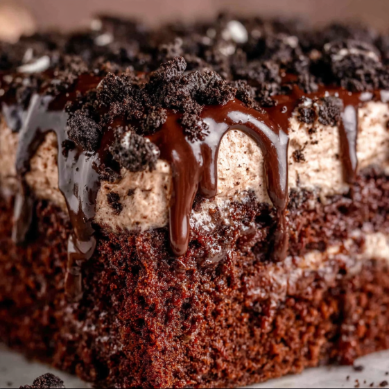A slice of Oreo Better Than Sex Cake.