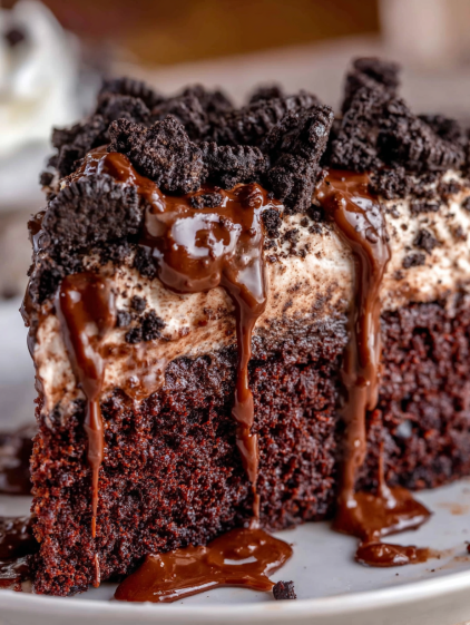 A slice of Oreo Better Than Sex Cake.