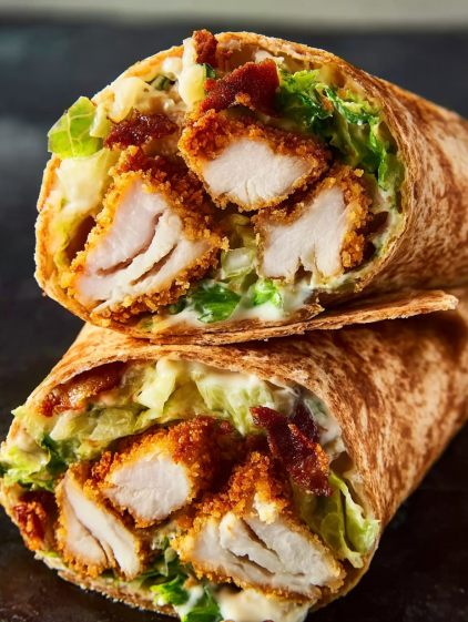 A crispy chicken caesar wrap.