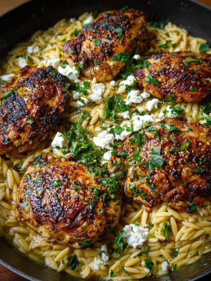 Chicken with feta cheese and Dijon mustard.