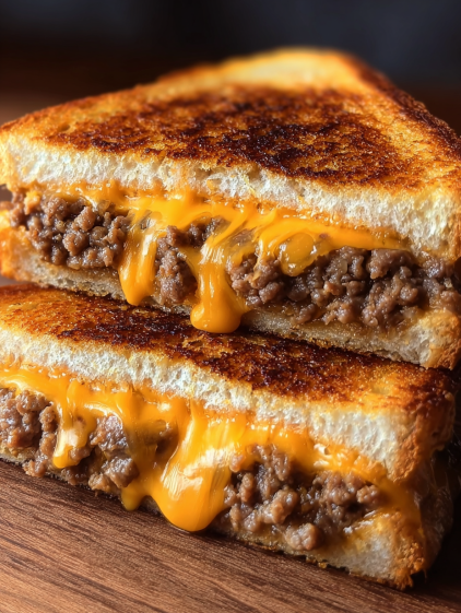 A sandwich with cheese and meat on it.