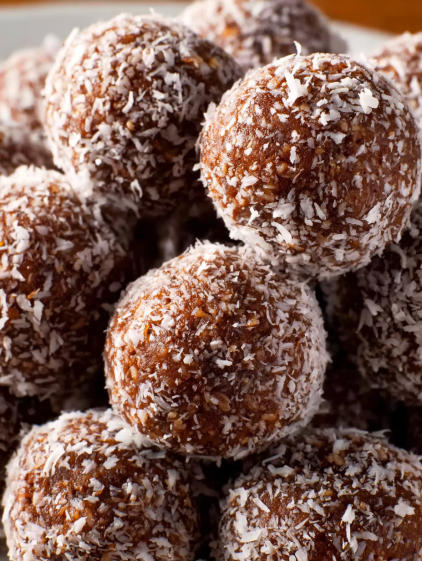 A pile of chocolate rum balls.