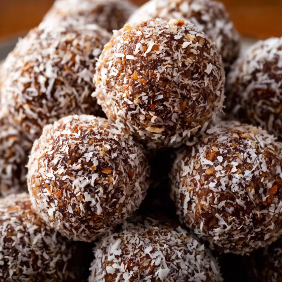 A pile of chocolate rum balls.