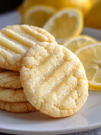 A stack of zesty lemon sugar cookies.