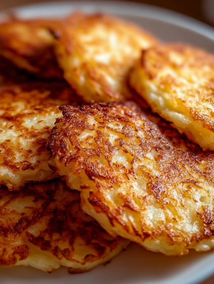 German potato pancakes on a plate.