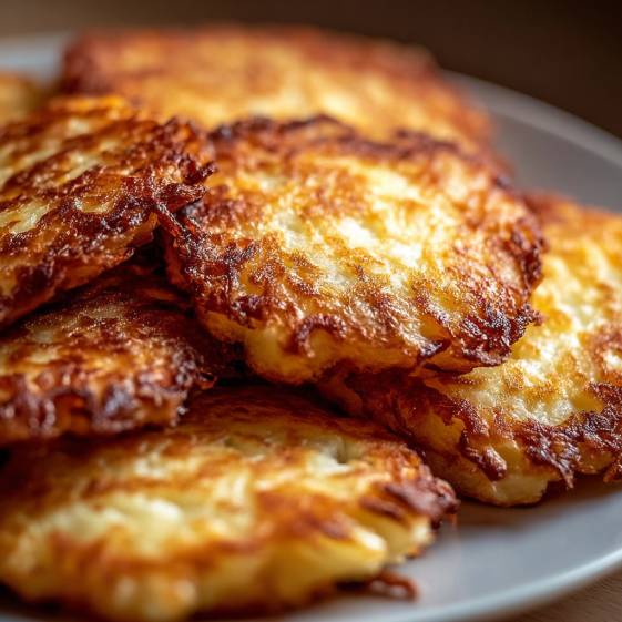 A plate of German potato pancakes.