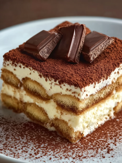 A slice of cake with chocolate and white frosting.