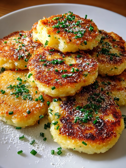 Crispy Parmesan Potato Cakes.