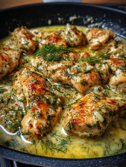 A close up of a piece of chicken covered in herbs and spices.