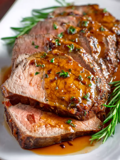 A plate of meat with a sauce on it.