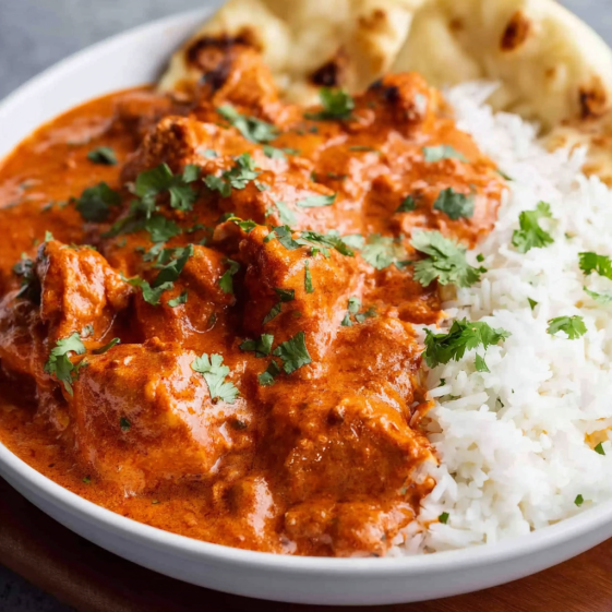 A plate of baked meatballs and rice.