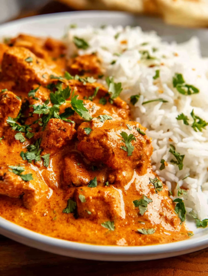 A plate of food with rice and meat.