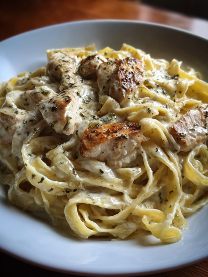 A plate of chicken Alfredo in the Instant Pot in 25 minutes.