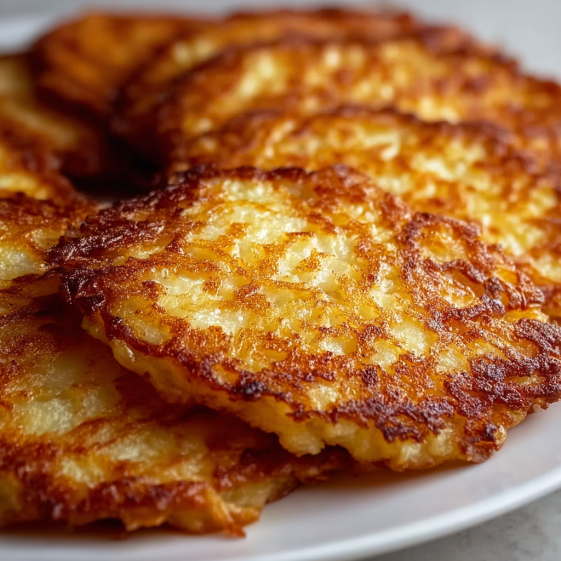 A plate of German potato pancakes.