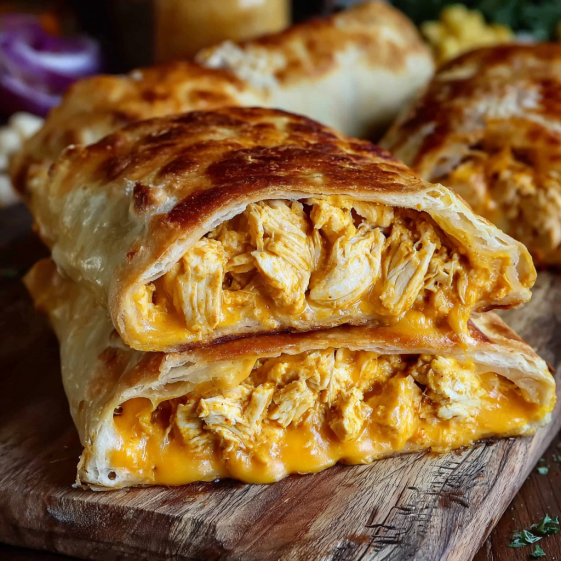 A close up of a buffalo chicken bake casserole.