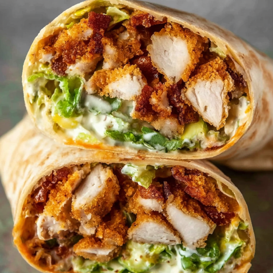 A crispy chicken caesar wrap.