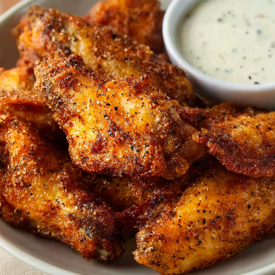 A plate of Old Bay Chicken Wings.