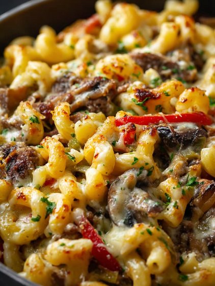 A close up of a delicious pasta dish.