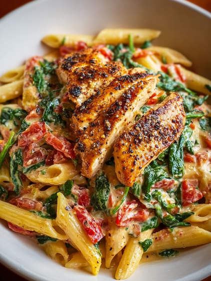 A plate of food with chicken, spinach, and bacon.