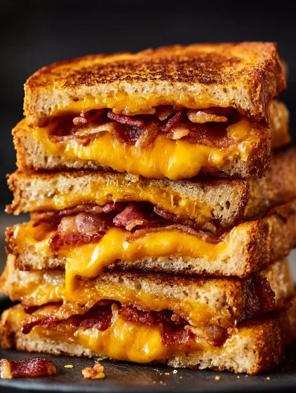 Bacon grilled cheese toast.