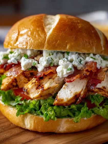 A chopped chicken bacon ranch sandwich.