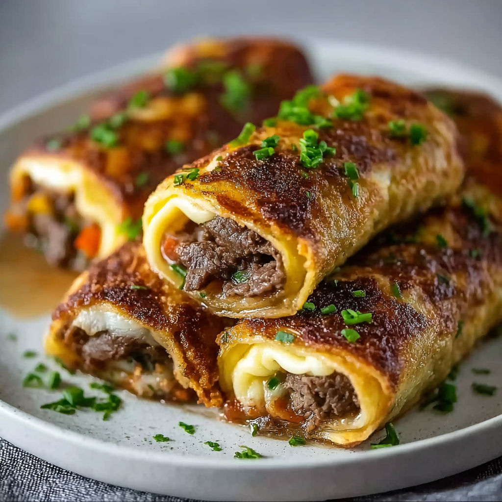 A plate of keto Philly cheesesteak roll ups.
