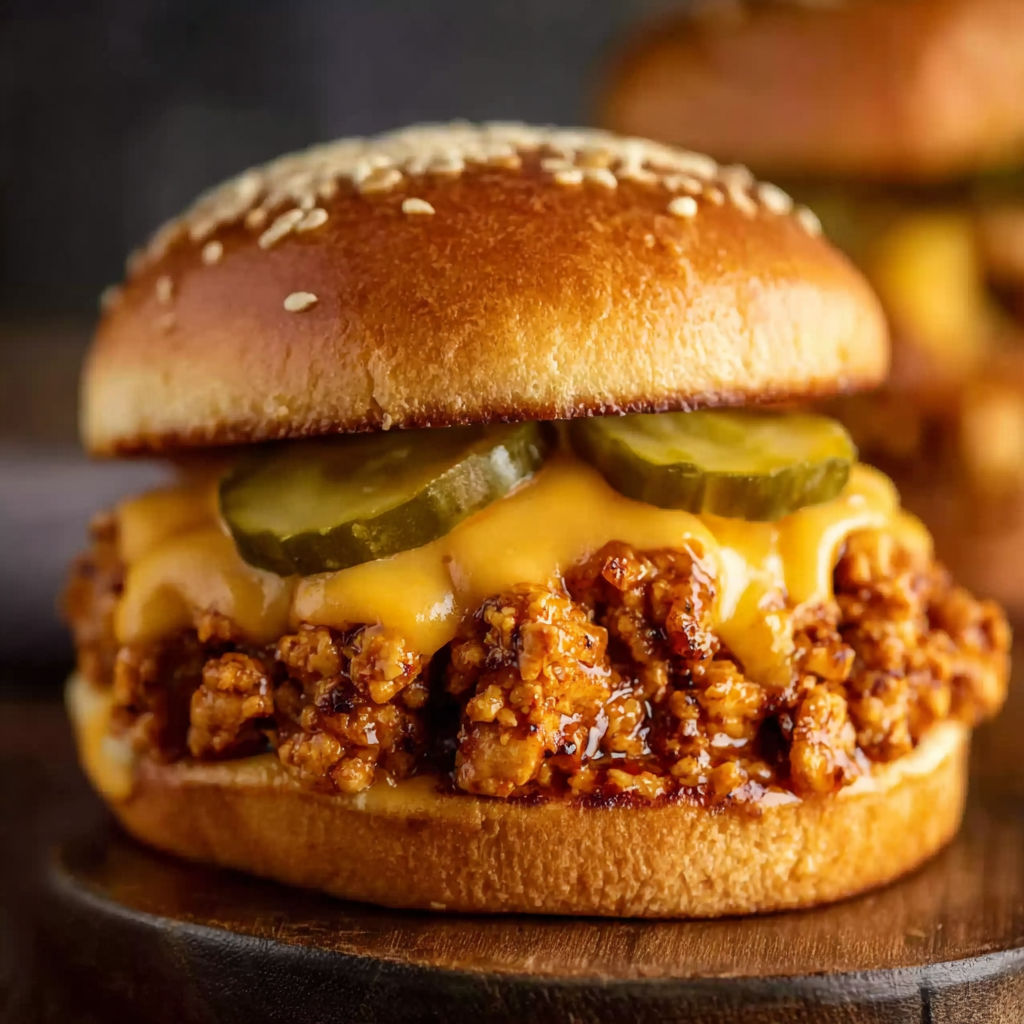 A Cajun Chicken Sloppy Joes sandwich.