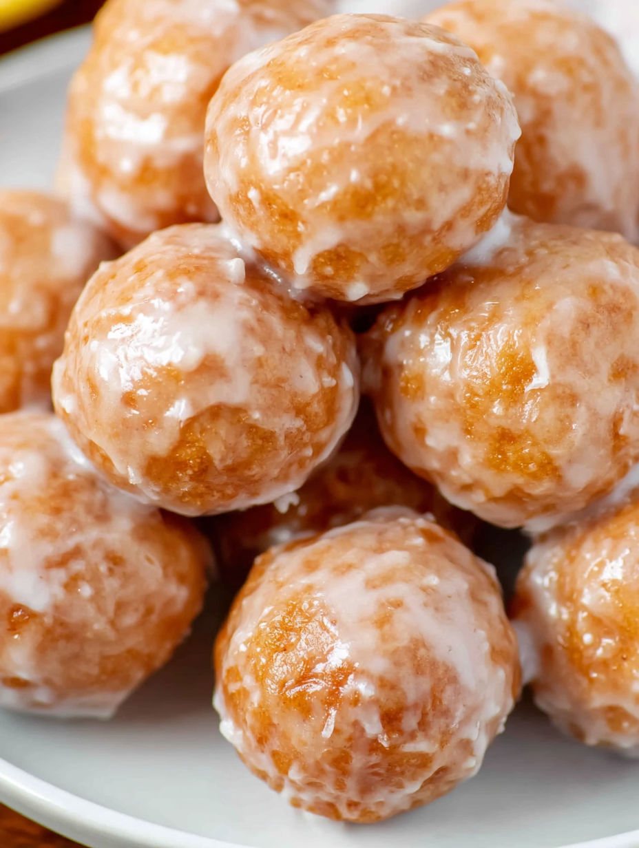 A stack of glazed donuts.