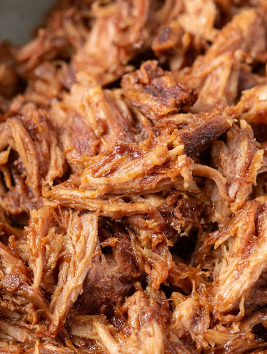 Pulled pork in a pot.
