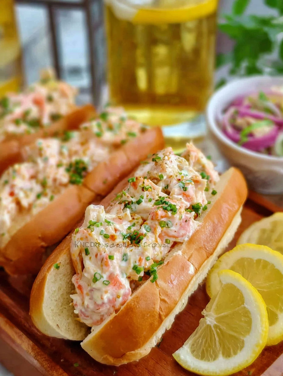 A plate of shrimp rolls with lemon wedges.