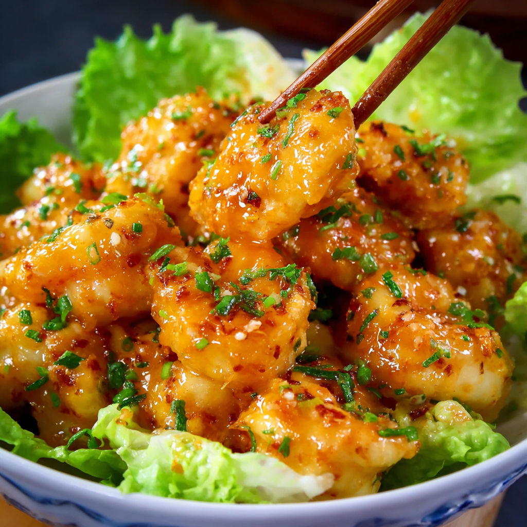 A plate of shrimp with a fork and a bowl.
