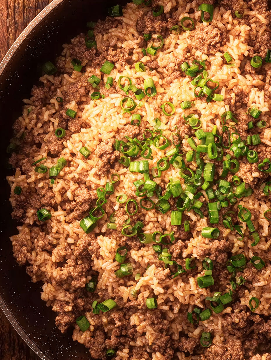 A bowl of rice with green onions.