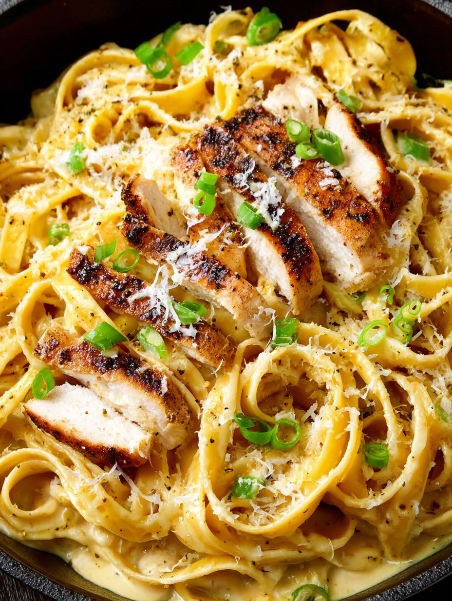 A plate of lemon pepper chicken pasta.