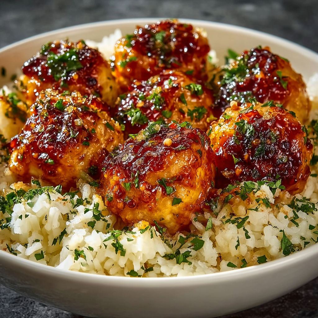 A bowl of honey garlic chicken bites.