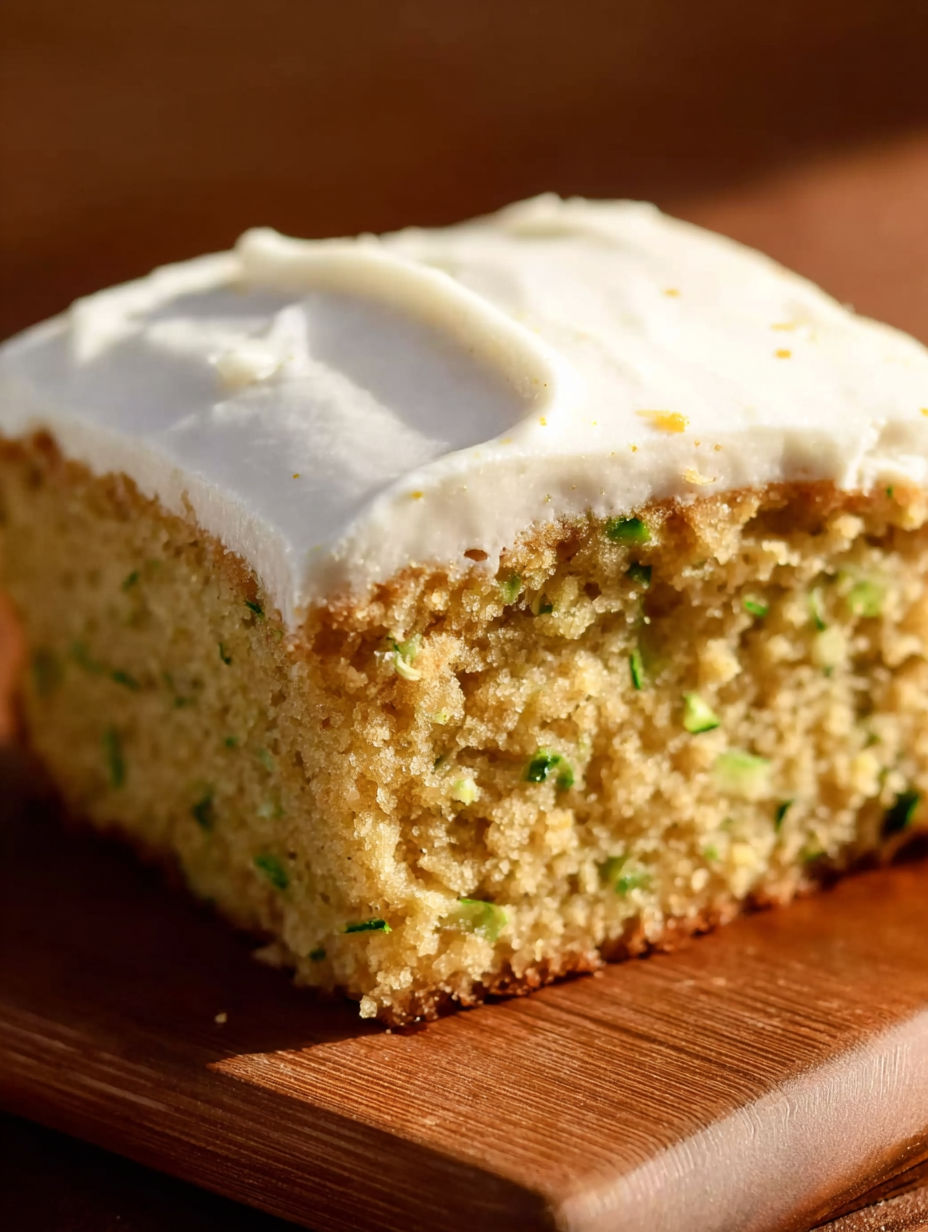 A slice of cake with a white frosting.