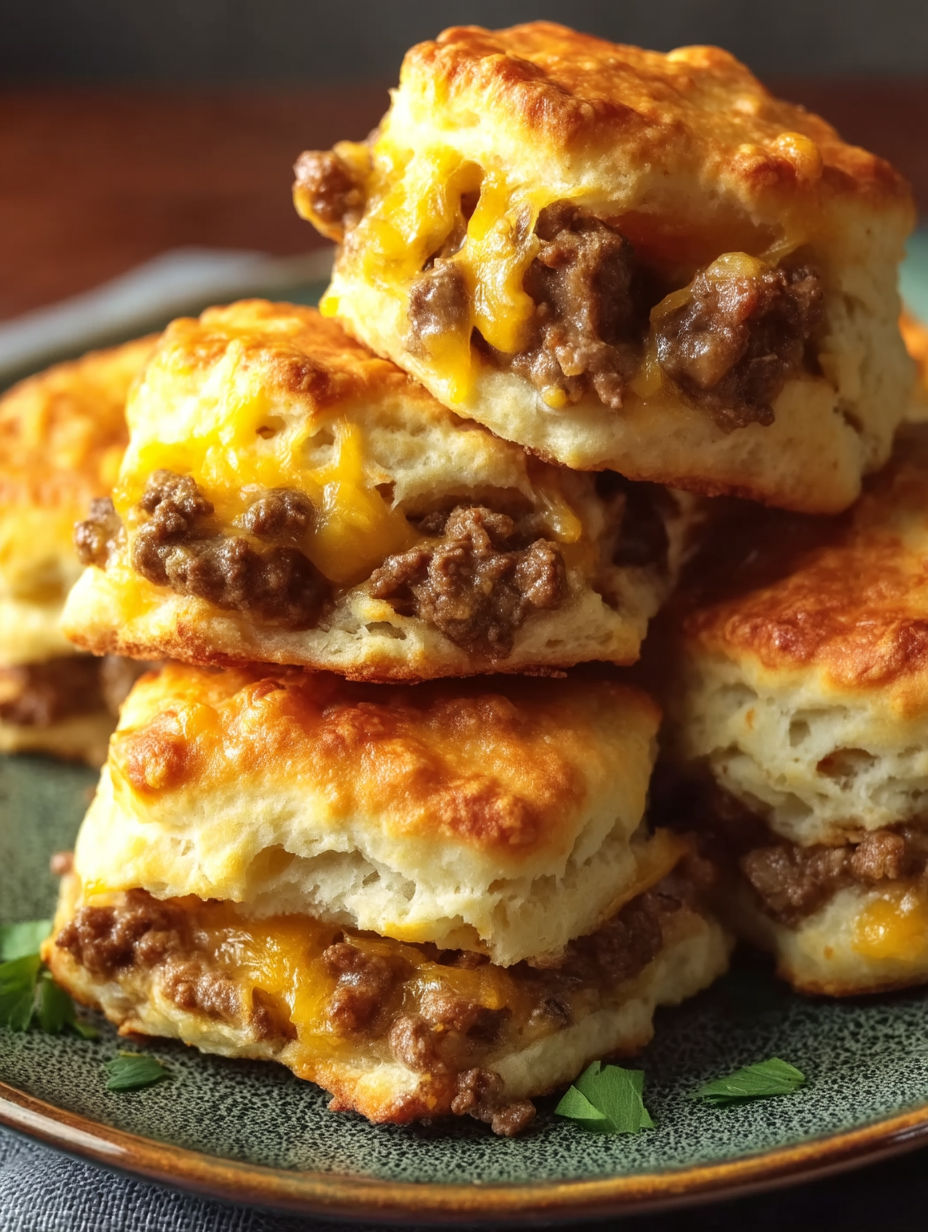 Chopped cheeseburger biscuits bake.