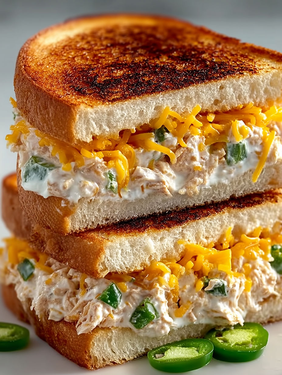 A sandwich with chicken and jalapenos.