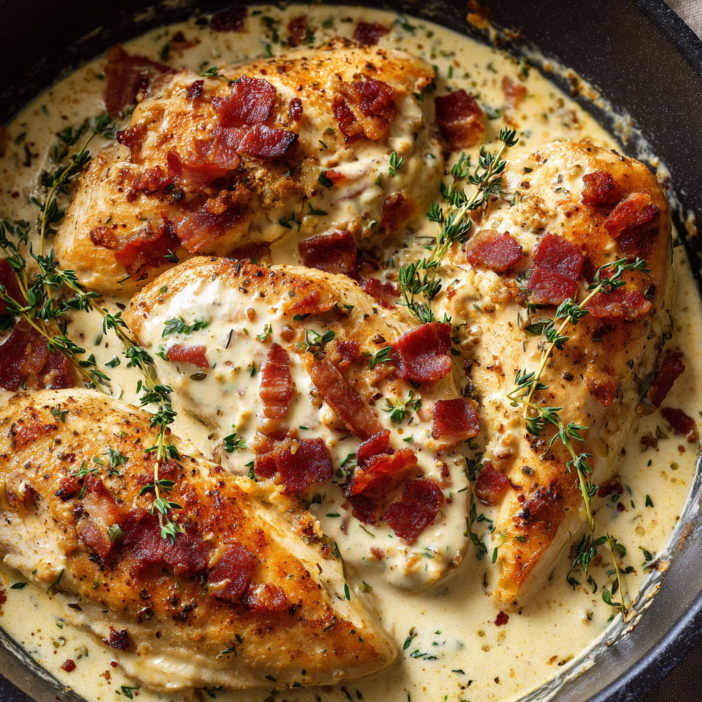 A creamy garlic parmesan chicken dish.