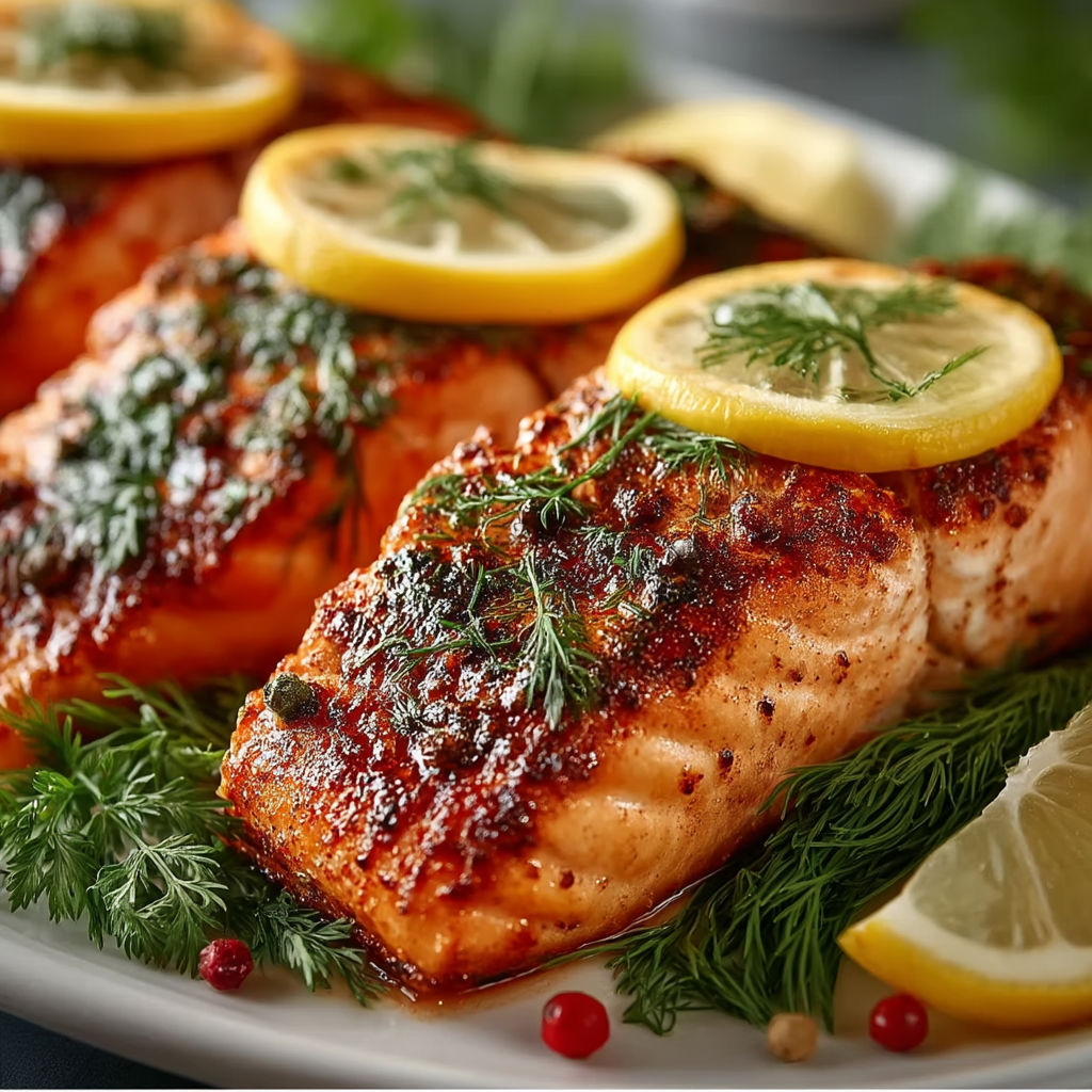 Sous Vide Salmon with Lemon and Herbs.