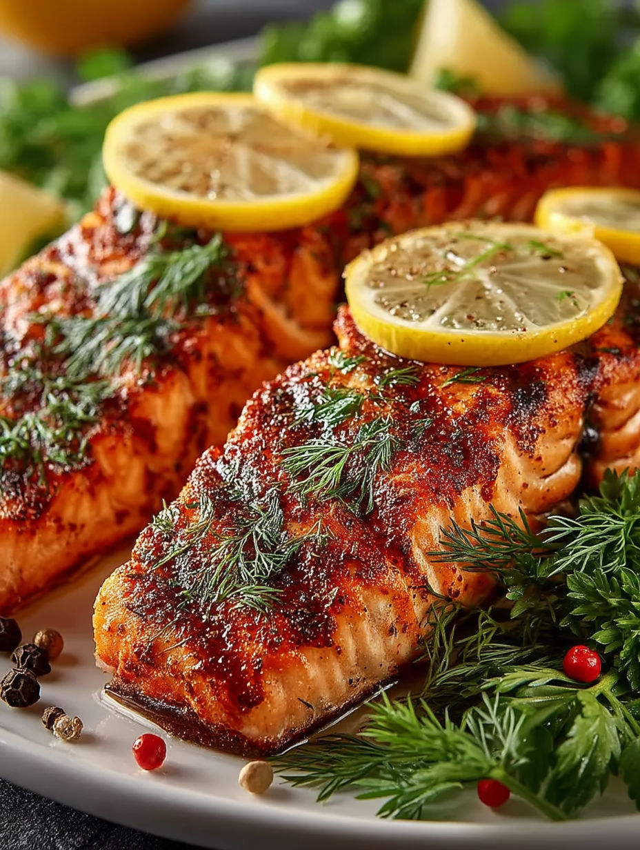 Sous Vide Salmon with Lemon and Herbs.