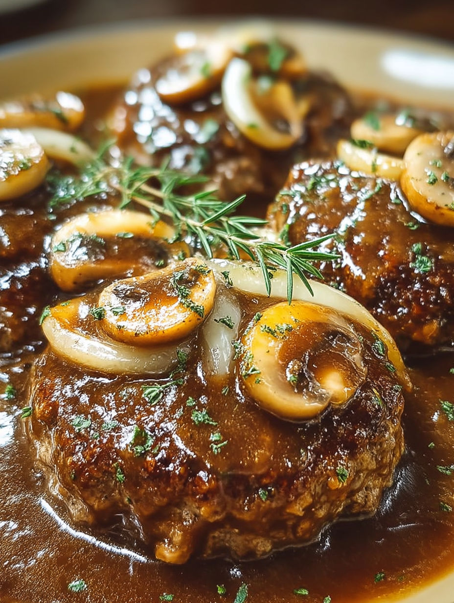 A close up of a piece of meat with mushrooms on top.